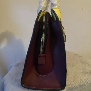 Purple and Yellow Women's Handbag